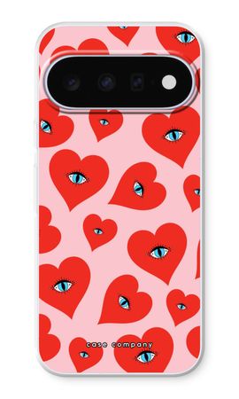 Red heart eyes