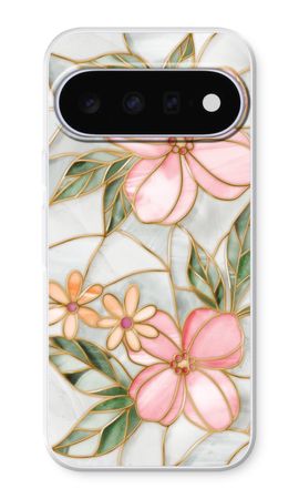 Orange stained glass flower