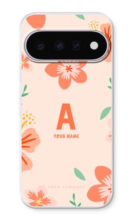 Tropical Pink Flowers Monogram