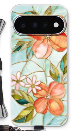 Fleur en vitrail orange