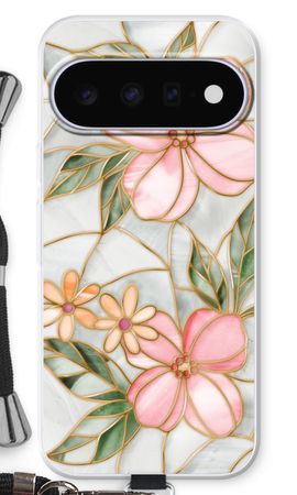 Fleur en vitrail orange
