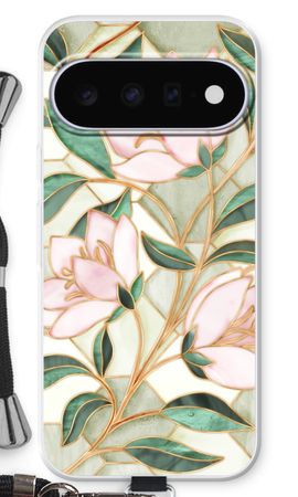 Fleur en vitrail orange