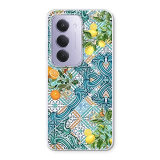 Blue tiles, lemons and oranges