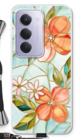 Orange stained glass flower