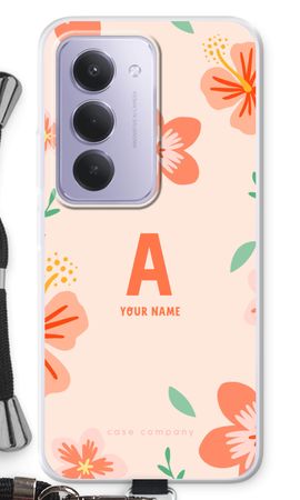 Tropical Pink Flowers Monogram