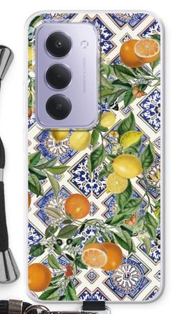 Blue tiles, lemons and oranges