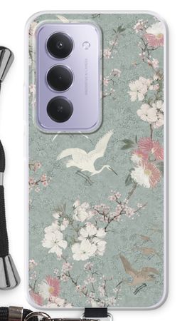 Japanese crane birds blossom