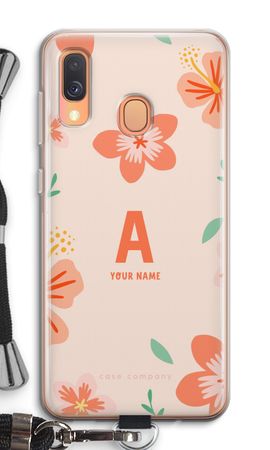 Tropical Pink Flowers Monogram