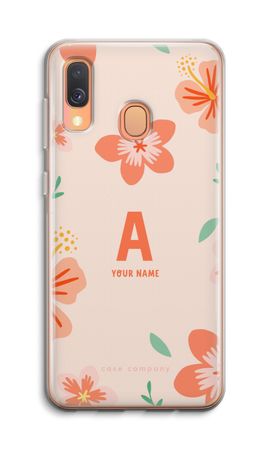 Tropical Pink Flowers Monogram