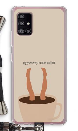 Aggressively drinks coffee