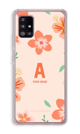 Tropical Pink Flowers Monogram