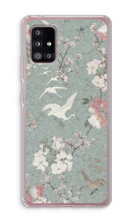 Japanese crane birds blossom