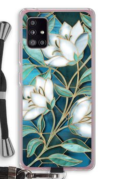 Blue stained glass flowers