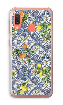 Blue tiles, lemons and oranges - small