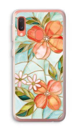 Orange stained glass flower