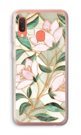 Orange stained glass flower