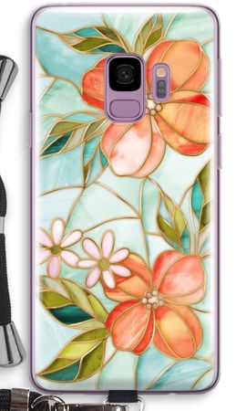 Orange stained glass flower