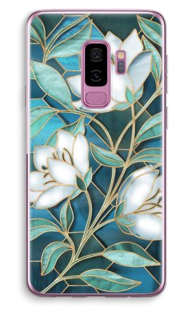 Blaue Glasmalerei Blumen