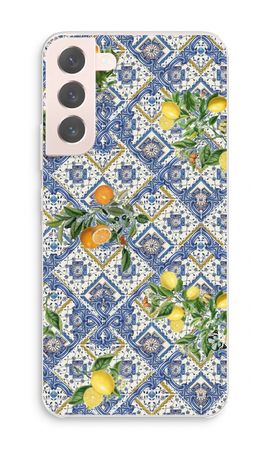 Blue tiles, lemons and oranges - small