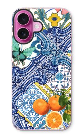 Blue tiles and oranges