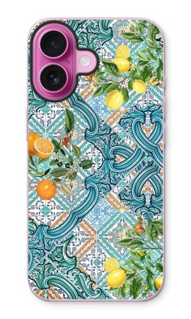 Blue tiles, lemons and oranges