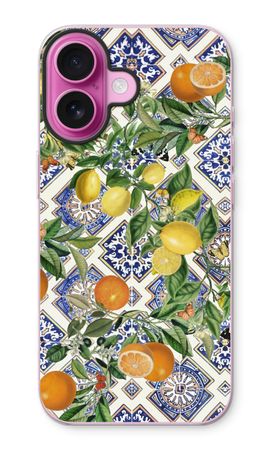 Blue tiles, lemons and oranges