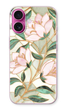 Orange stained glass flower