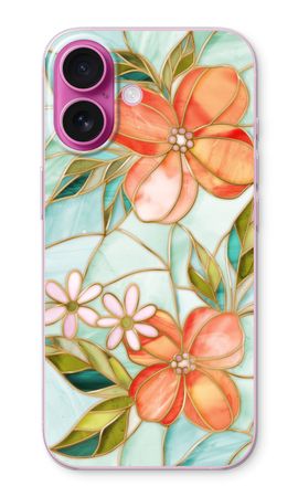 Orange stained glass flower