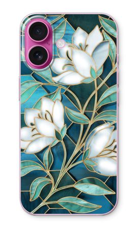 Blue stained glass flowers