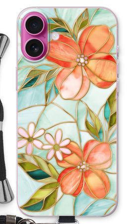 Orange stained glass flower