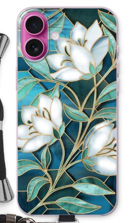 Blue stained glass flowers