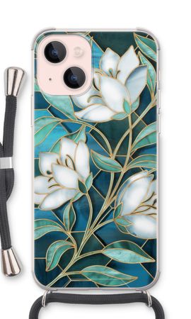 Blue stained glass flowers