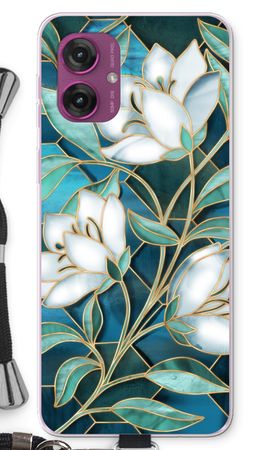 Blue stained glass flowers