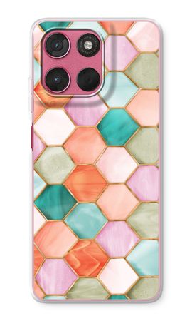 Hexagoner i färgat glas