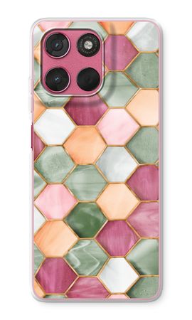 Hexagoner i färgat glas