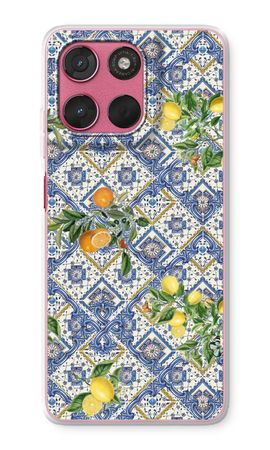 Blue tiles, lemons and oranges - small
