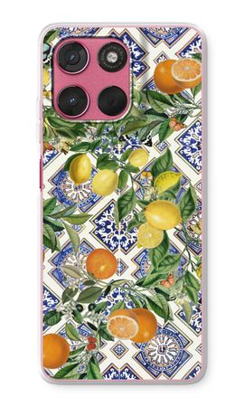 Carreaux bleus, citrons et oranges