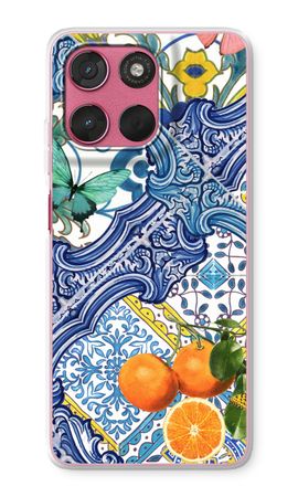 Carreaux bleus et oranges