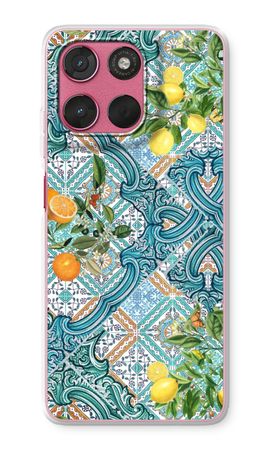 Carreaux bleus, citrons et oranges