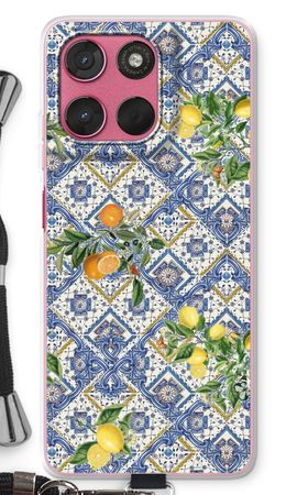 Blue tiles, lemons and oranges - small