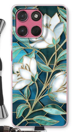 Blue stained glass flowers