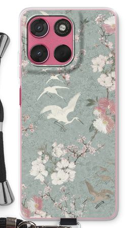 Japanese crane birds blossom