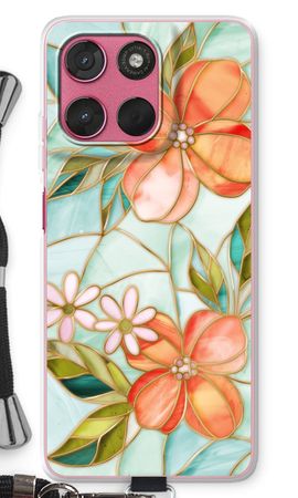 Orange stained glass flower