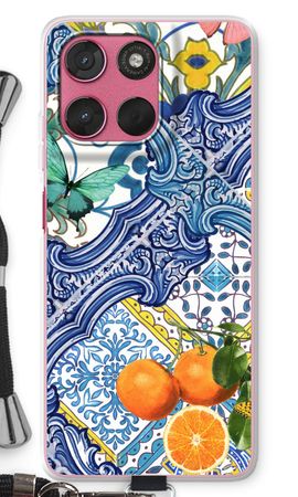 Blue tiles and oranges