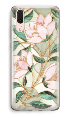 Orange stained glass flower