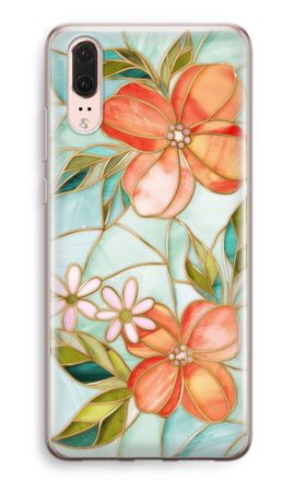 Orange stained glass flower