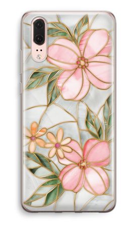 Orange stained glass flower