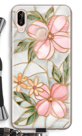 Orange stained glass flower