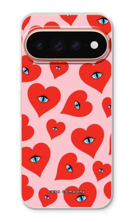 Red heart eyes