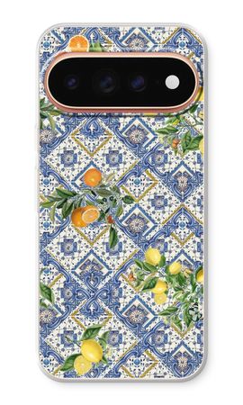 Azulejos azules, limones y naranjas - pequeños